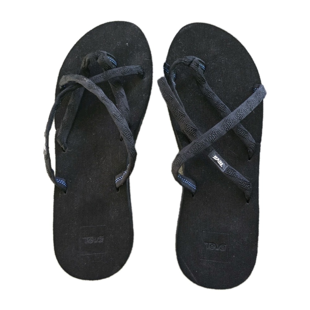 Teva Black Strappy Size 11 Flip Flops Olowahu Comfortable F27218D